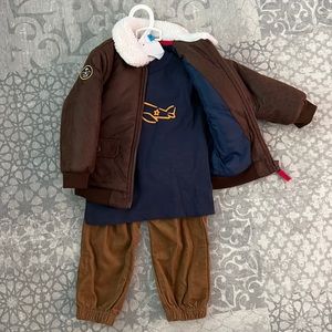 Little Me 3-piece aviator outfit